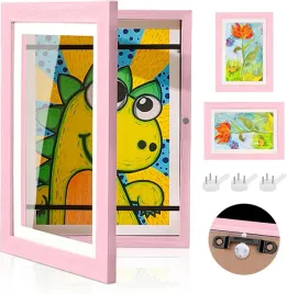 ramka-na-zdjecia-obrazki-a4-drewniana-dla-dzieci-rozowa-32-x-24-cm
