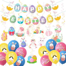 balony-lateksowe-girlanda-papierowa-baner-3m-dekoracja-na-wielkanoc-39szt