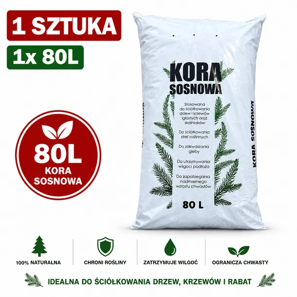 Kora Sosnowa 80l Średnia tuje iglaki ogrodowa ozdobna