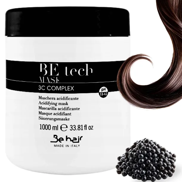 BE HAIR BE TECH MASKA ZAKWASZAJĄCA do włosów farbowanych z KERATYNA 1l