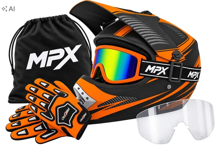 Kask Gogle Rękawice dla dziecka Quad Enduro BMX Cross Hulajnoga S 53-54 cm