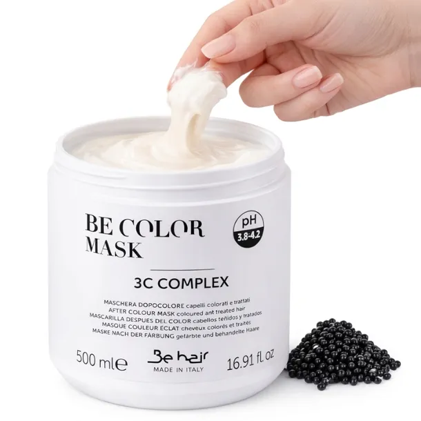 MASKA DO WŁOSÓW FARBOWANYCH Z KAWIOREM I KERATYNĄ Be Hair Be Color 500ml