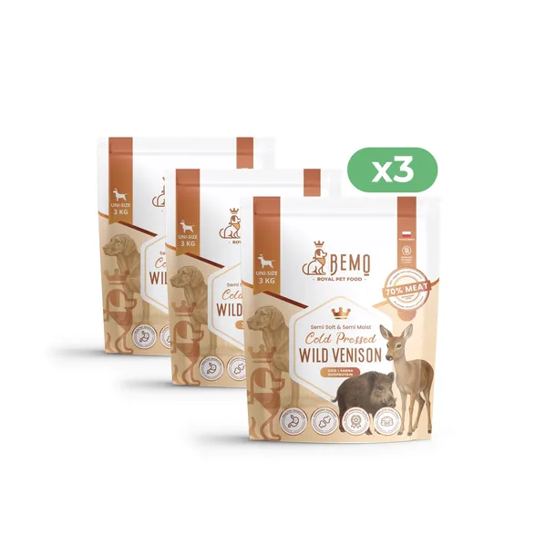 Bemo Cold Pressed tłoczona na zimno dla psów Dziczyzna Sarna 3x3kg 9kg