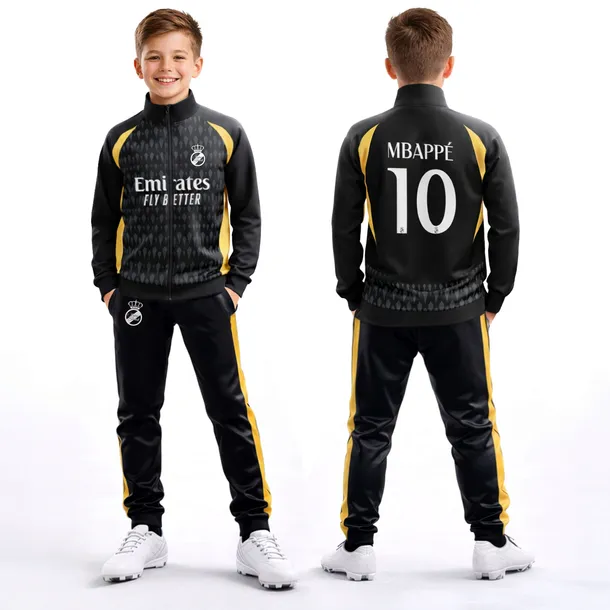 DRES PIŁKARSKI - MBAPPE REAL - CZARNY - 140 cm