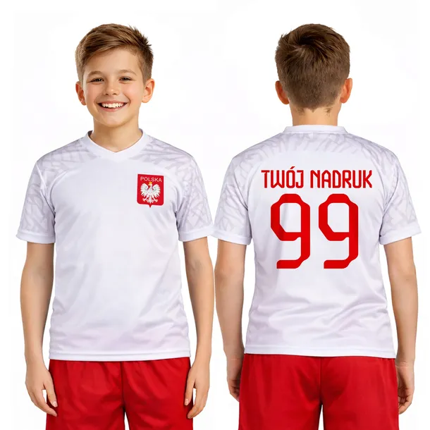 Koszulka kibica - POLSKA + TWÓJ NADRUK - 110 cm