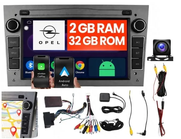 RADIO 2DIN ANDROID DO OPEL ANTARA ASTRA CORSA D VECTRA CARPLAY 2 GB SZARY