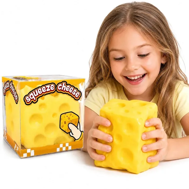 Squishy DUŻY 8 cm Serowy Ser SLOW RISING Piankowy Antystresowy Żółty
