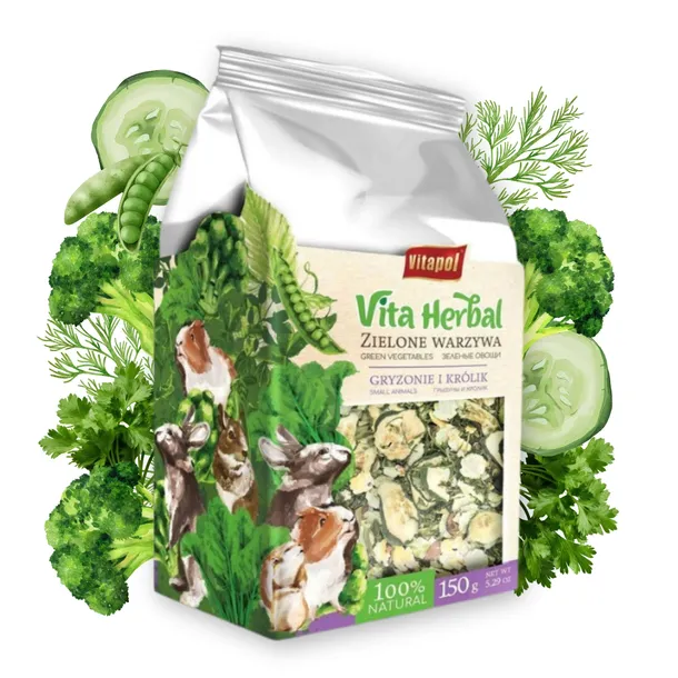 ZIELONE WARZYWA pokarm karma VITA HERBAL DLA KRÓLIKA ŚWINKI CHOMIKA GRYZONI