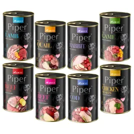 dolina-noteci-piper-premium-mokra-karma-dla-psa-puszki-mix-smakow-8x400g