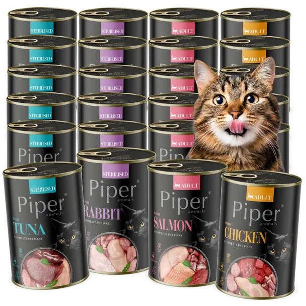 Karma dla kota PIPER ADULT Mix smaków 24x400g