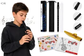 flecik-polski-d-flazolet-metalowy-z-etui-czarny-szkolny-zeszyt-kazoo