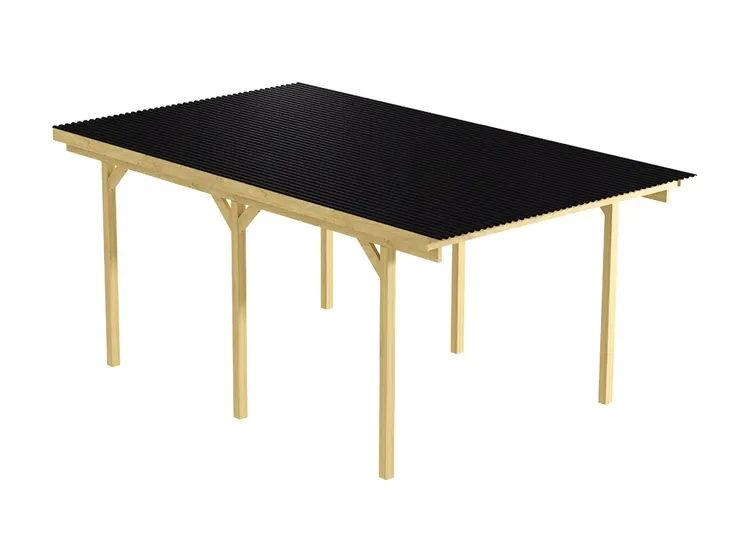 Wiata Garażowa 300x500 cm Słupek 210 cm z dachem czarnym PVC transport free