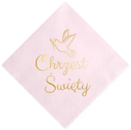 serwetki-na-chrzest-swiety-33x33-cm-rozowe-ze-zlotym-napisem-i-golebiem-1