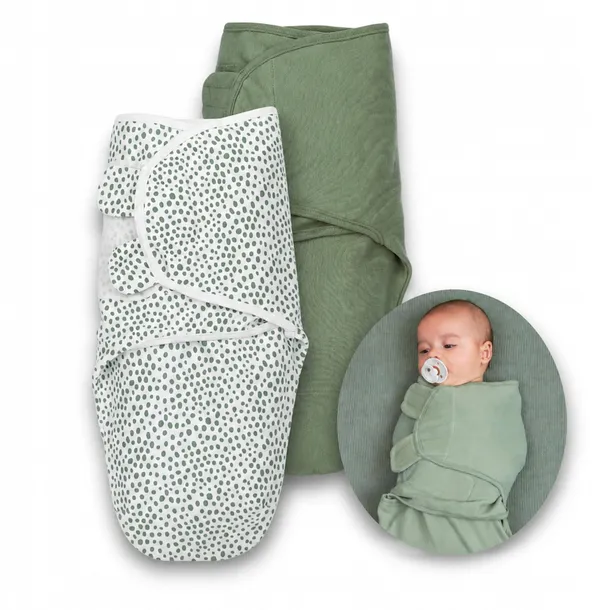 Meyco Baby Otulacz Swaddle Do Spania 2-pak 100% Bawełna 0-3m Szałwiowy