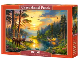 puzzle-3000-el-zachod-slonca-nad-lesna-rzeka-castorland