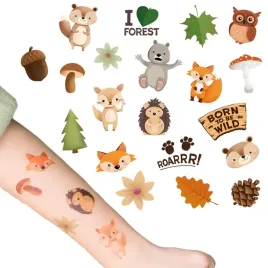 tatuaze-zmywalne-lesni-przyjaciele-zwierzatka-lis-mis-sarna-20szt