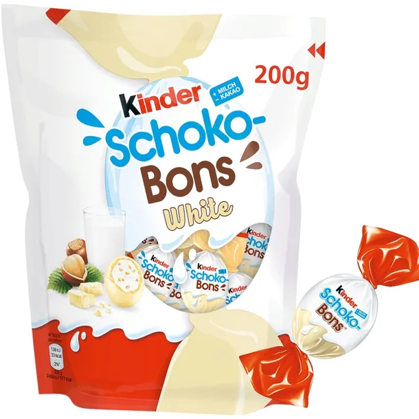 Kinder Schoko Bons White Cukierki Biała Czekolada z Orzechami Ferrero 200g