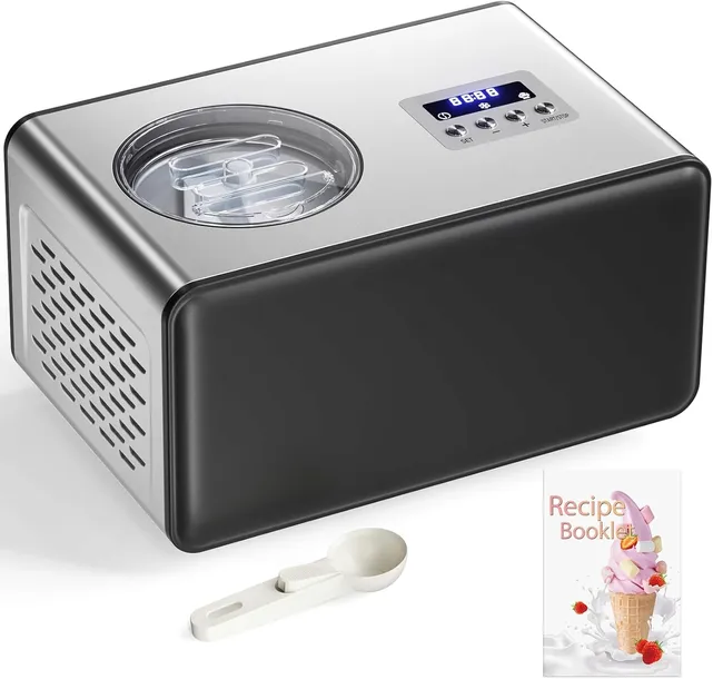 Maszyna Do Lodów 2L Z Kompresorem 150W 3 Tryby Sorbety Gelato Shake