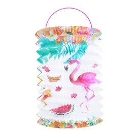lampion-papierowy-bialy-dekoracyjny-rozowe-flamingi-hawaje-aloha-25cm