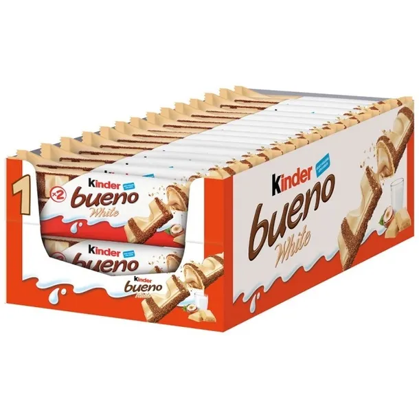 Baton Wafelek Kinder Bueno White Biały Wafelki Ferrero 39g x 30szt