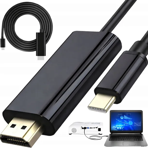 KABEL USB-C 3.1 TYP C DO HDMI 4K PRZEJŚCIÓWKA ADAPTER MHL 205CM DO MONITORA