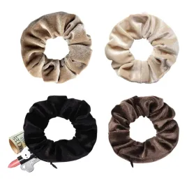 scrunchie-aksamitne-z-kieszenika-do-wlosow-zestaw-4-kolory-czarny-bezowy