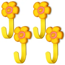 4x-wieszak-scienny-do-pokoju-dzieciecego-zolty-kwiat-wieszak-meblowy