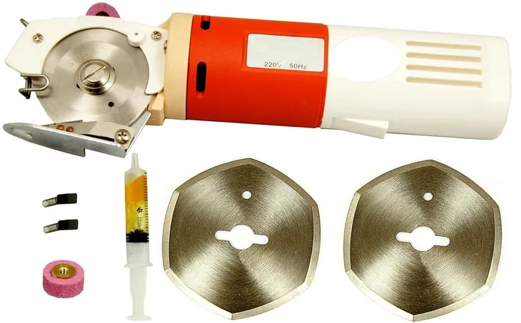 Nóż elektryczny przewodowy tarczowy krojczy krawiecki YJ RSD 65 mm + Gratis