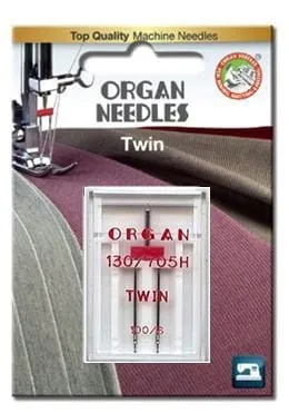 Igła podwójna ORGAN 130/705H 100 rozstaw 6 igły podwójne półpłaskie 100/6