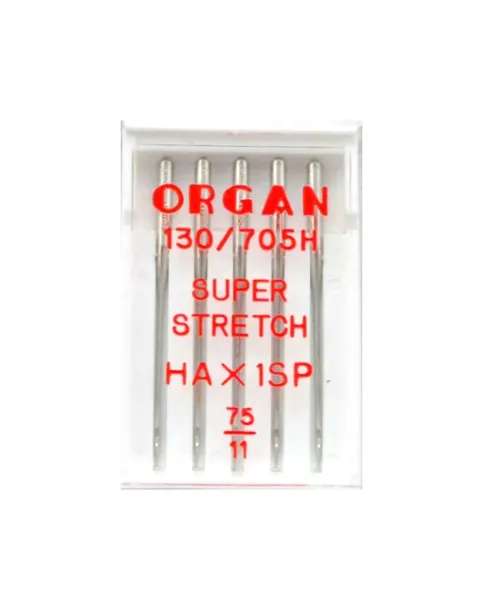 Igły Organ 75 HAx1SP Super Stretch półpłaskie 130/705H do dzianin streczu