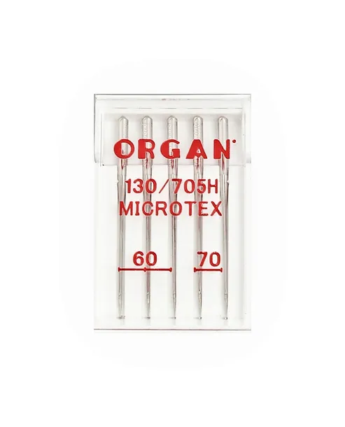 Igły do maszyn półpłaskie Organ Microtex MIX 60-70 igły do wiskozy satyny