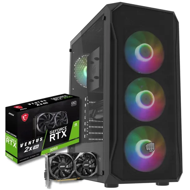 Komputer Gamingowy Ryzen 5 4,1GHz || RTX 3050 6GB || 16GB/512SSD Windows 11