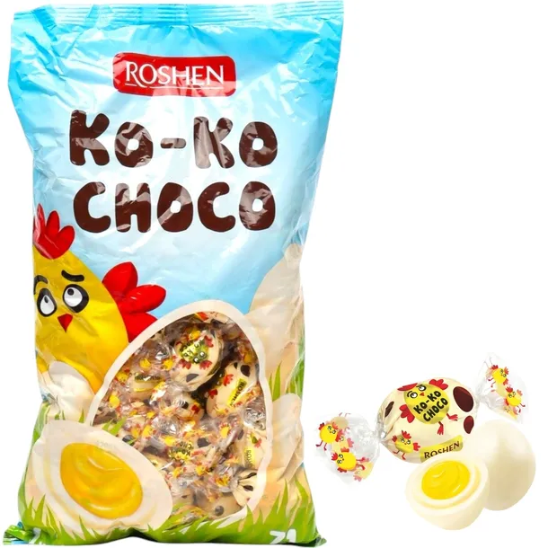 Roshen Ko-Ko Choco Cukierki Waniliowe z Likierem Jajecznym 1kg KoKo 1000g