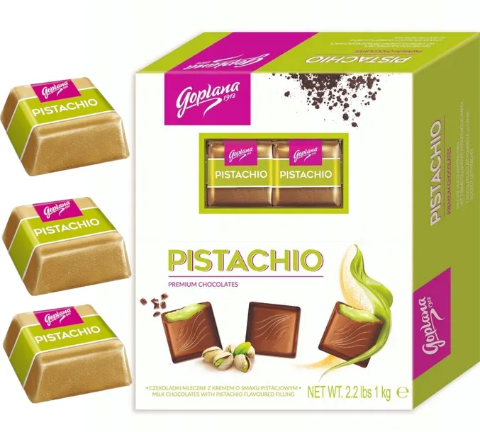 Czekoladki z Klasą Pistachio z Kremem Pistacjowe Solidarność Goplana 1kg