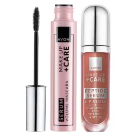 avon-zestaw-tusz-serum-blackest-black-blyszczyk-z-peptydami-juicy-peach