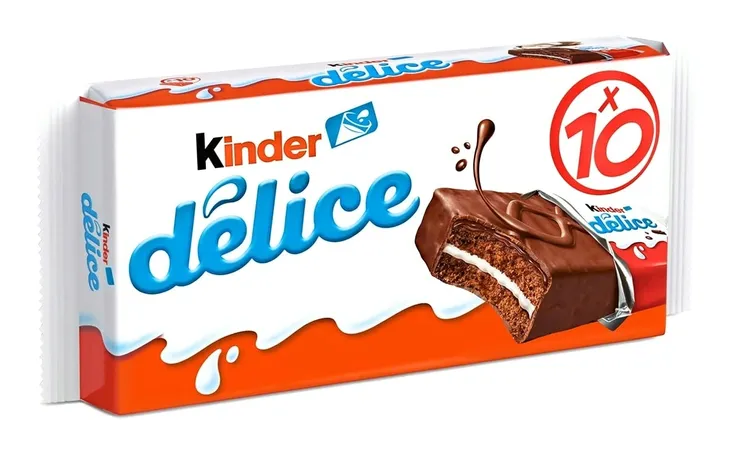 Kinder Delice Baton Czekoladowy Batony Biszkopt Kakaowy z Włoch 10szt x 39g Data: 20/08/2026