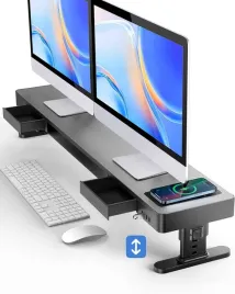 podstawa-pod-dwa-monitory-stojak-3w1-2-szuflady-4xusb-ladowarka-15w