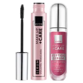 avon-zestaw-tusz-serum-blackest-black-blyszczyk-z-peptydami-dewy-pink