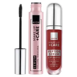 avon-zestaw-tusz-serum-blackest-black-blyszczyk-z-peptydami-cherry-glow