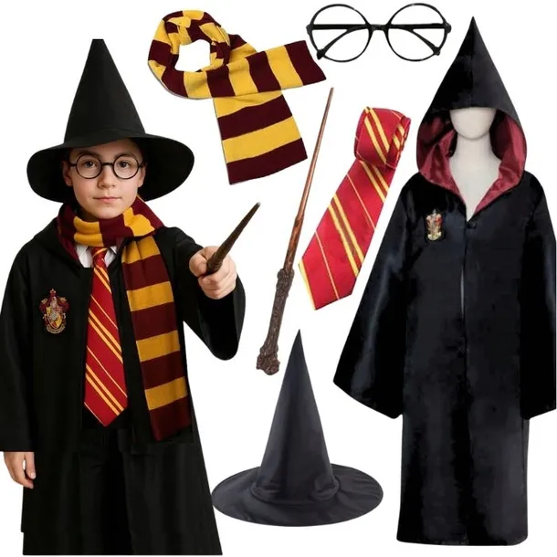 STRÓJ HARRY POTTER PRZEBRANIE KOSTIUM KPL. TIARA + AKCESORIA 146/152