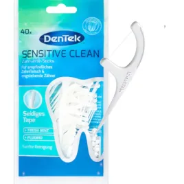 dentek-nic-dentystyczna-do-wrazliwych-zebow-flossery-sensitive-clean-40szt