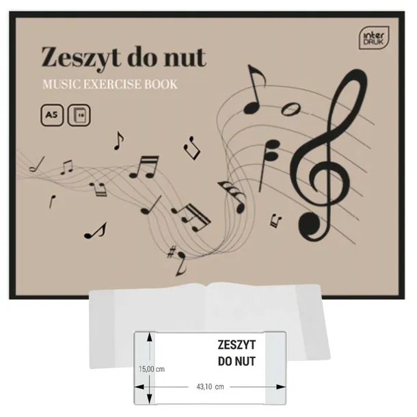ZESZYT DO NUT A5 16 kartek do muzyki INTERDRUK