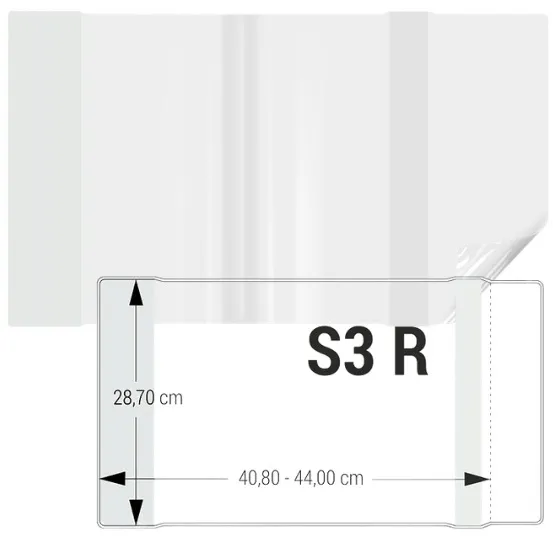 Okładka na książkę S3 regulowana 27,7x40,8-44,0 cm bezbarwna