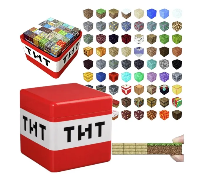 KLOCKI MAGNETYCZNE TNT ZESTAW 338 EL. + 2 FIGURKI + PUDEŁKO TNT