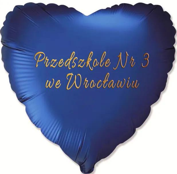 Personalizowany balon foliowy serce 18 cali, granatowy ze złotym napisem –