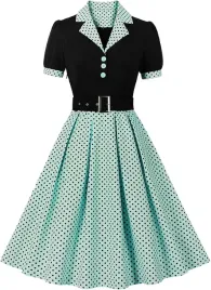 sukienka-damska-retro-lata-50te-vintage-pin-up-w-groszki-z-paskiem-xxl
