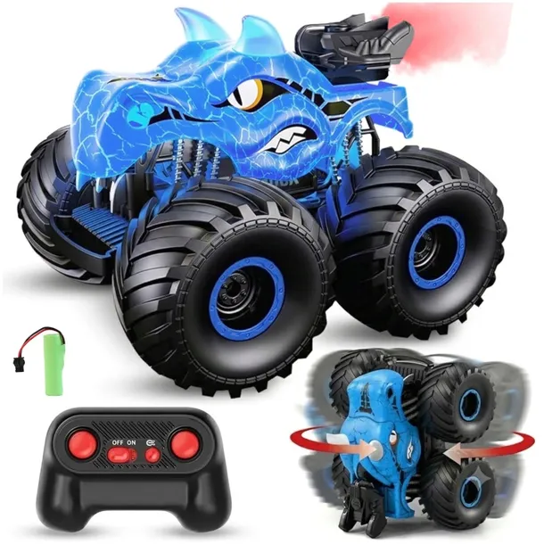 SAMOCHÓD ZDALNIE STEROWANY DINOZAUR RC AUTO MONSTER TRUCK DRIFT LED DYM 360