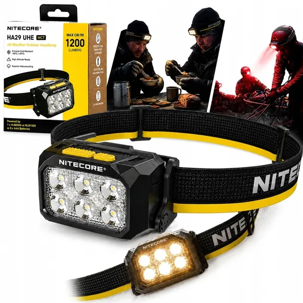 Nitecore HA29 UHE Latarka Czołowa LED 1200lm USB-C IPX8 Akumulator HLB2500