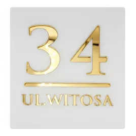 nowoczesna-tabliczka-adresowa-z-numerem-domu-i-nazwa-ulicy-wykonczona-w-bialym-macie-z-elementami-3d-w-kolorze-zlotym
