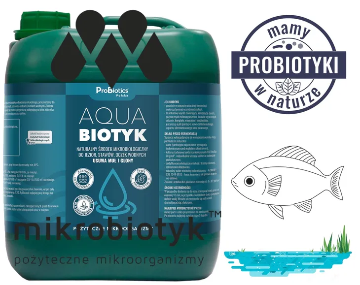 Usuwa muł, glony, osad ze stawu i oczka Na sinice - 5L Klaruje Wodę